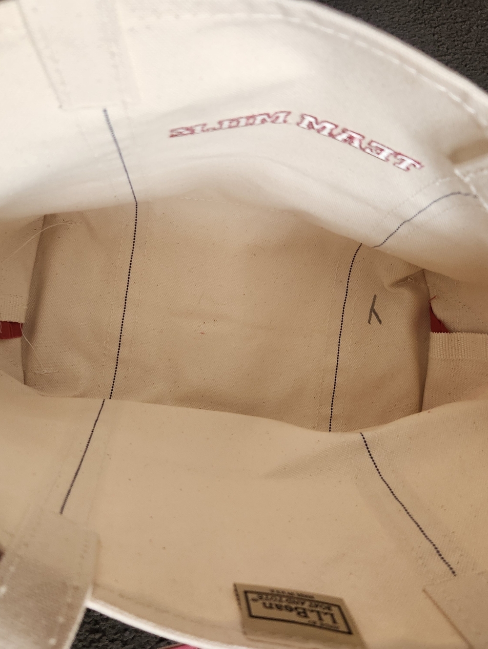 L.L. BEAN Mini Boat & Tote Pink Team Milk Off White Pink Trim Heavyweight Canvas - Picture 4 of 10